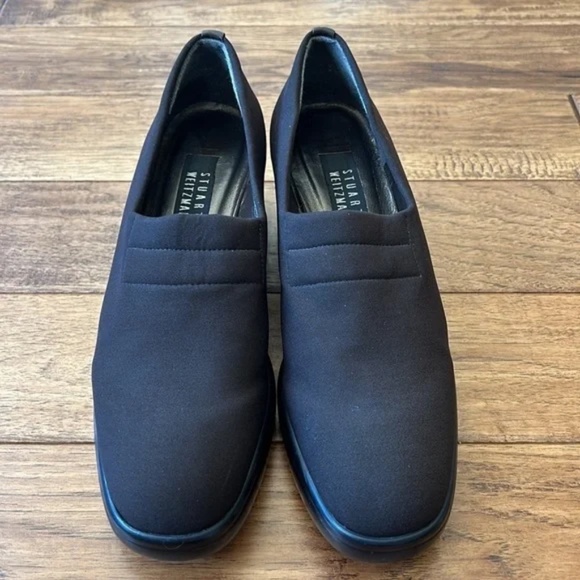 Stuart Weitzman Brown Stretch Nylon Loafers Platform Women's Size 8.5 - Picture 5 of 12